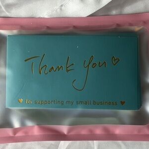 25 pc Teal Thank You Bags with Gold Lettering
